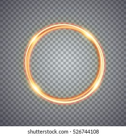 Magic gold circle light effect. Illustration isolated on background. Graphic concept for your design