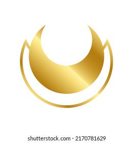 Magic gold moon. Graphic elements for astrology. Golden moon icon illustration isolated on white background. Vector EPS 10