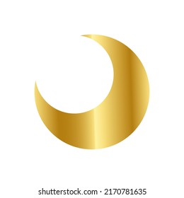 Magic gold moon. Graphic elements for astrology. Golden moon icon illustration isolated on white background. Vector EPS 10