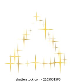 Magic gold sparkle texture vector star background. Decorative gold falling magic stars on white background sparkle pattern graphic design. Christmas starlight banner backdrop.