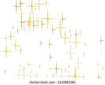 Magic gold sparkle texture vector star background. Gold flying stars confetti magic christmas frame vector, premium sparkles stardust border background. Christmas starlight banner backdrop.