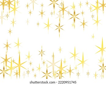 Magic gold sparkle texture vector star background. Celebration banner. New Year tinsels scatter flying backdrop. Gold shooting stars.
