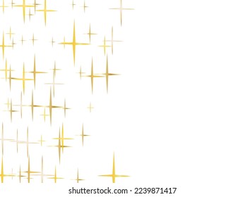 Magic gold sparkle texture vector star background. Decorative gold falling magic stars on white background sparkle pattern graphic design. Christmas starlight banner backdrop.