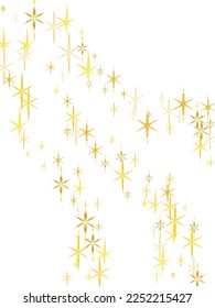 Magic gold sparkle texture vector star background. The dust sparks and golden stars shine with special light. Glitter elegant design elements. Christmas light effect.