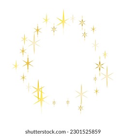 Magic gold sparkle texture vector star background. Celebration banner. Vector illustration. Christmas light effect.