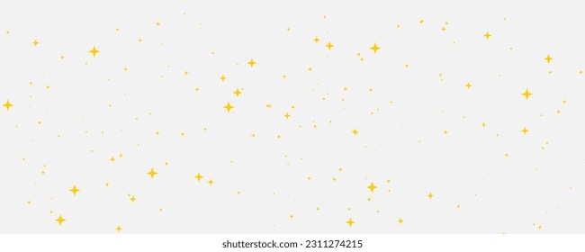 Magic gold sparkle texture vector star background. Trendy gold falling magic stars on white background sparkle pattern graphic design. Christmas starlight poster backdrop.