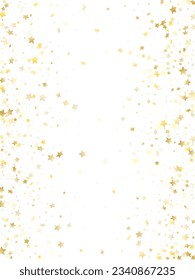 Magic gold sparkle texture vector star background. Modern gold falling magic stars on white background sparkle pattern graphic design. Party confetti glitter decoration.