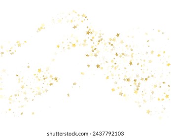 Magic gold sparkle texture vector star background. Modern gold falling magic stars on white background sparkle pattern graphic design. Party starburst magical pattern.