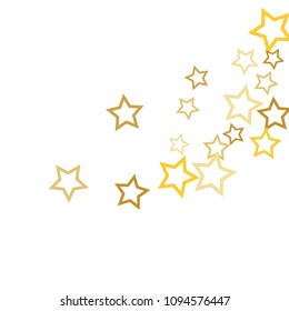 Magic gold stars confetti. Christmas and New Year falling stars background. Sparkling glitter celebration confetti decoration. Rich VIP premium design
