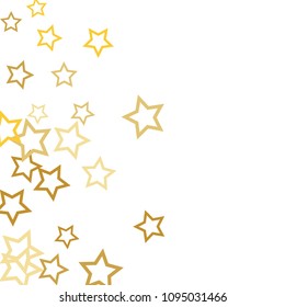 Magic gold stars confetti. Christmas and New Year falling stars background. Sparkling glitter celebration confetti decoration. Rich VIP premium design
