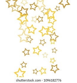 Magic gold stars confetti. Christmas and New Year falling stars background. Sparkling glitter celebration confetti decoration. Rich VIP premium design
