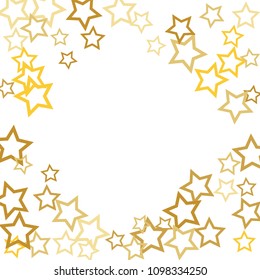 Magic gold stars confetti. Christmas and New Year falling stars background. Sparkling glitter celebration confetti decoration. Rich VIP premium design
