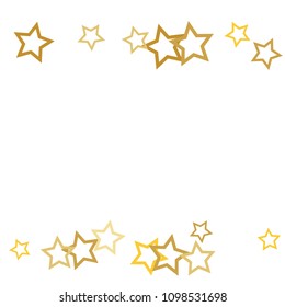 Magic gold stars confetti. Christmas and New Year falling stars background. Sparkling glitter celebration confetti decoration. Rich VIP premium design
