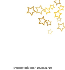 Magic gold stars confetti. Christmas and New Year falling stars background. Sparkling glitter celebration confetti decoration. Rich VIP premium design
