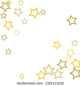 Magic gold stars confetti. Christmas and New Year falling stars background. Sparkling glitter celebration confetti decoration. Rich VIP premium design
