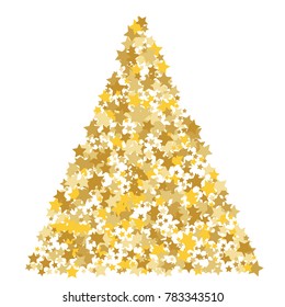 Magic gold stars confetti. Christmas and New Year falling stars background. Sparkling glitter celebration confetti decoration. Rich VIP premium design