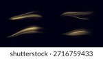Magic gold swirl elements. Warm glow, molten metallic aesthetics, smooth spiral motion, luminous heat, and fiery energy. Vortex concept. Glittering vector illustration for seasonal or festive design.