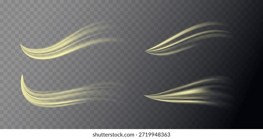 Elementos de remolino de oro mágico. Resplandor cálido, estética metálica fundida, movimiento en espiral suave, calor luminoso y energía ardiente. Concepto de vórtice. Ilustración vectorial brillante para un diseño estacional o festivo.