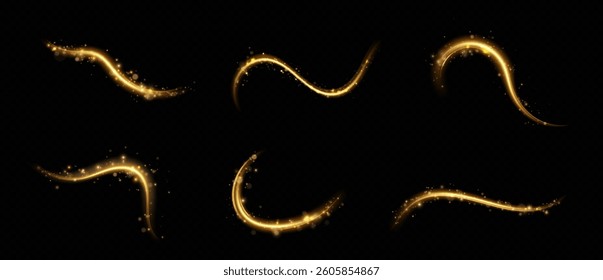 Magic gold wind.Wavy lines.  sparkling stars and dust.Magic shining  dust.Fine shiny dust bokeh particles.