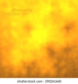 Magic gold yellow sky with clouds Vector abstract background