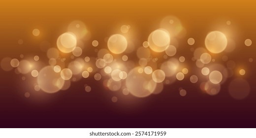 Magic golden bokeh, light lights and sparks. Vector EPS10