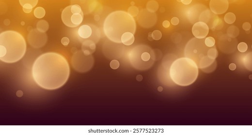 Magic golden bokeh, light lights and sparks. Vector EPS10