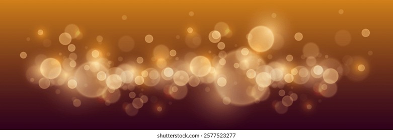 Magic golden bokeh, light lights and sparks. Vector EPS10