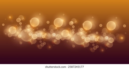 Magic golden bokeh, light lights and sparks. Vector EPS10