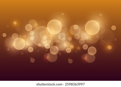 Magic golden bokeh, light lights and sparks. Vector EPS10