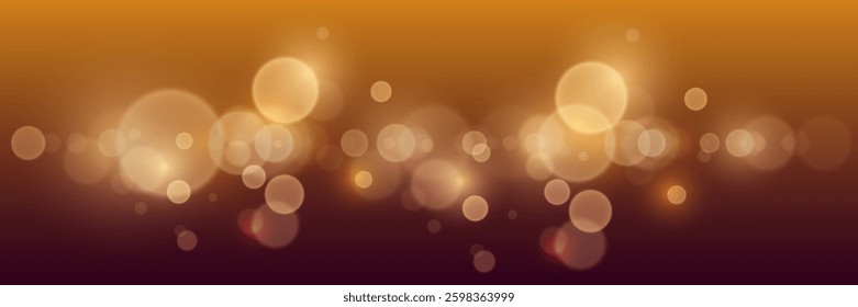 Magic golden bokeh, light lights and sparks. Vector EPS10