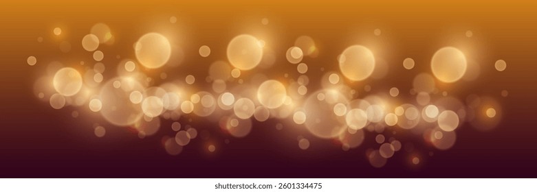 Magic golden bokeh, light lights and sparks. Vector EPS10