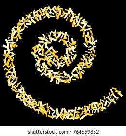 Magic golden confetti. Christmas and New Year falling confetti background. Sparkling glitter celebration decoration. Rich VIP premium design