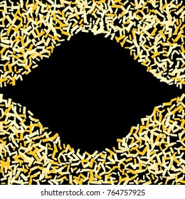 Magic golden confetti. Christmas and New Year falling confetti background. Sparkling glitter celebration decoration. Rich VIP premium design