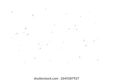Magic Golden Dust and Stars PNG.  Shiny Particle Effect with Floating Stardust, Golden Sparkles and Isolated Star Elements for Vector Cosmic or Fantasy Backgrounds