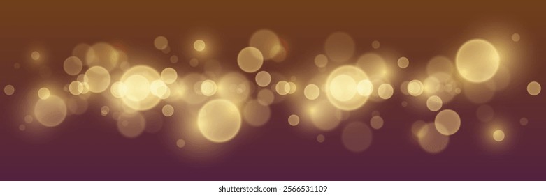 Magic golden particles of bokeh and light. Vector EPS10