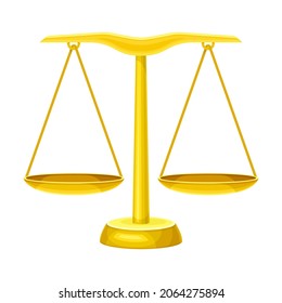 Magic golden scales cartoon vector illustration on white background