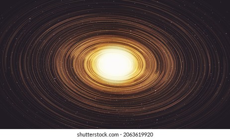 Magic Golden Spiral Black hole on Galaxy background with Milky Way spiral,Universe and starry concept design,vector