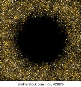Magic golden stars confetti. Christmas and New Year falling stars background. Sparkling glitter celebration confetti decoration. Rich VIP premium design