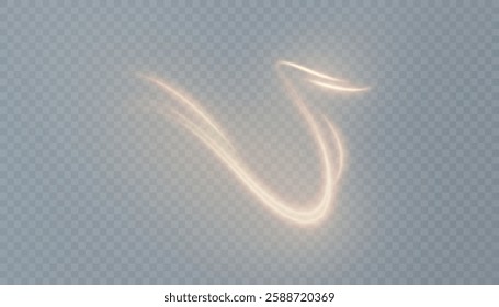 Magic golden swirl for web design and decoration. Golden magic comet with many sparkling bright shimmering light effects. Vector
