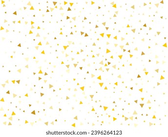 Magic Golden Triangular Confetti Background. Vector illustration.