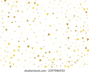 Magic Golden Triangular Confetti Background. Vector illustration.