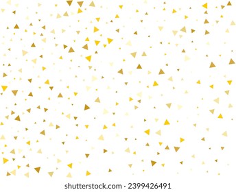 Magic Golden Triangular Confetti Background. Vector illustration.