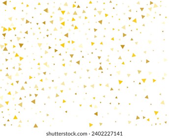 Magic Golden Triangular Confetti Background. Vector illustration.