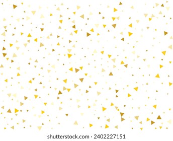 Magic Golden Triangular Confetti Background. Vector illustration.