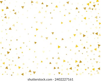 Magic Golden Triangular Confetti Background. Vector illustration.