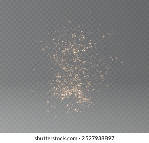 Magic golden wind png festive isolated on transparent background. Golden comet png with sparkling stars and dust. Powder dust light PNG. Magic shining gold dust. Fine, shiny dust bokeh.