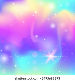 Magic Gradient. Pink Princess Hologram. Unicorn Pattern. Holographic Abstract Invite. Purple Blurred Invitation. Blue Cosmic Background. Kawaii Texture. Dream Magic Gradient.