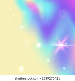 Degradê Mágico. Padrão de princesa rosa. Holograma Kawaii. Malha Turva Iridescente. Fundo Roxo Colorido. Convite Cósmico Lilás. Arco-íris Glitter. Gradiente Mágico Bonito.