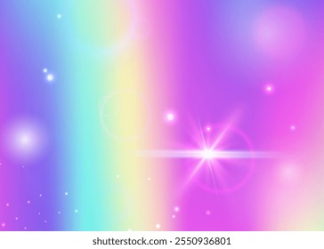 Magic Gradient. Pink Rainbow Background. Kawaii Invitation. Holographic Abstract Mesh. Purple Galaxy Hologram. Blue Cosmic Pattern. Unicorn Backdrop. Stars Magic Gradient.