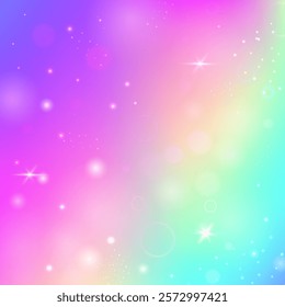 Magic Gradient. Pink Rainbow Background. Fairy Hologram. Iridescent Pastel Effect. Purple Fantasy Invitation. Lilac Cosmic Pattern. Kawaii Glitter. Stars Magic Gradient.